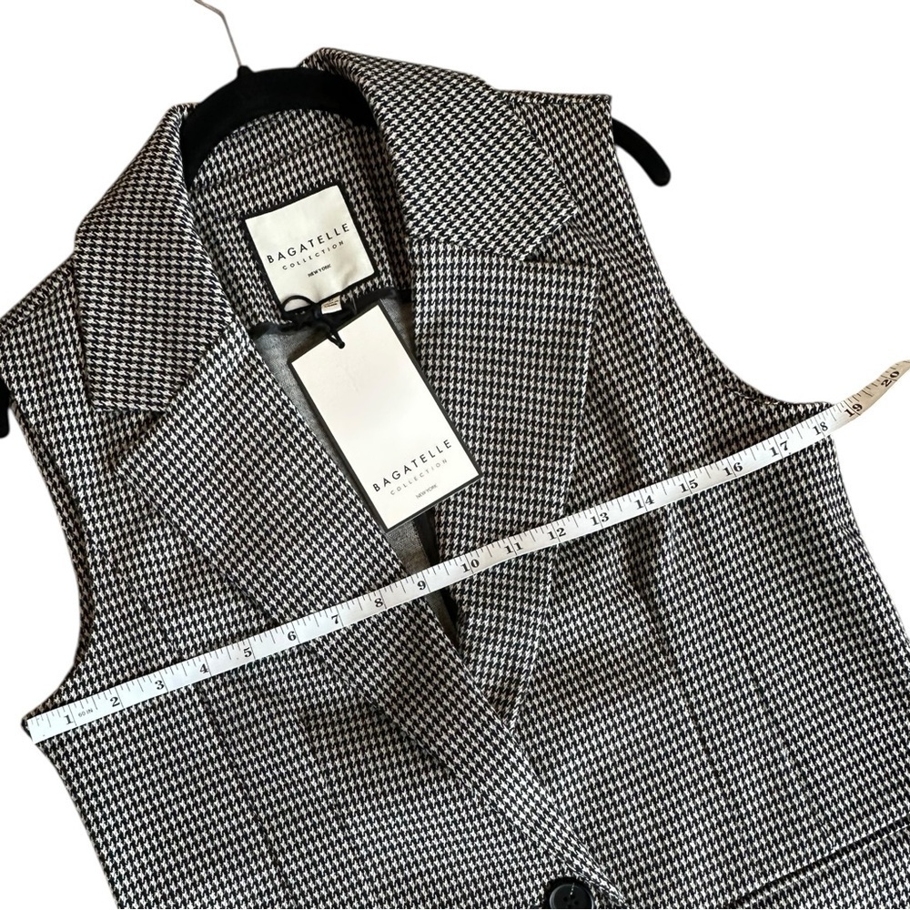 Bagatelle Black and White Houndstooth Vest - Picture 9 of 14